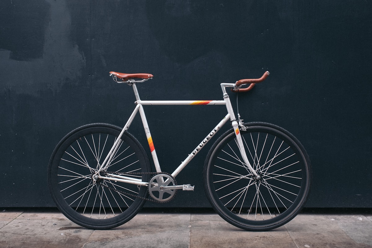 Cycling — black-and-white photograph