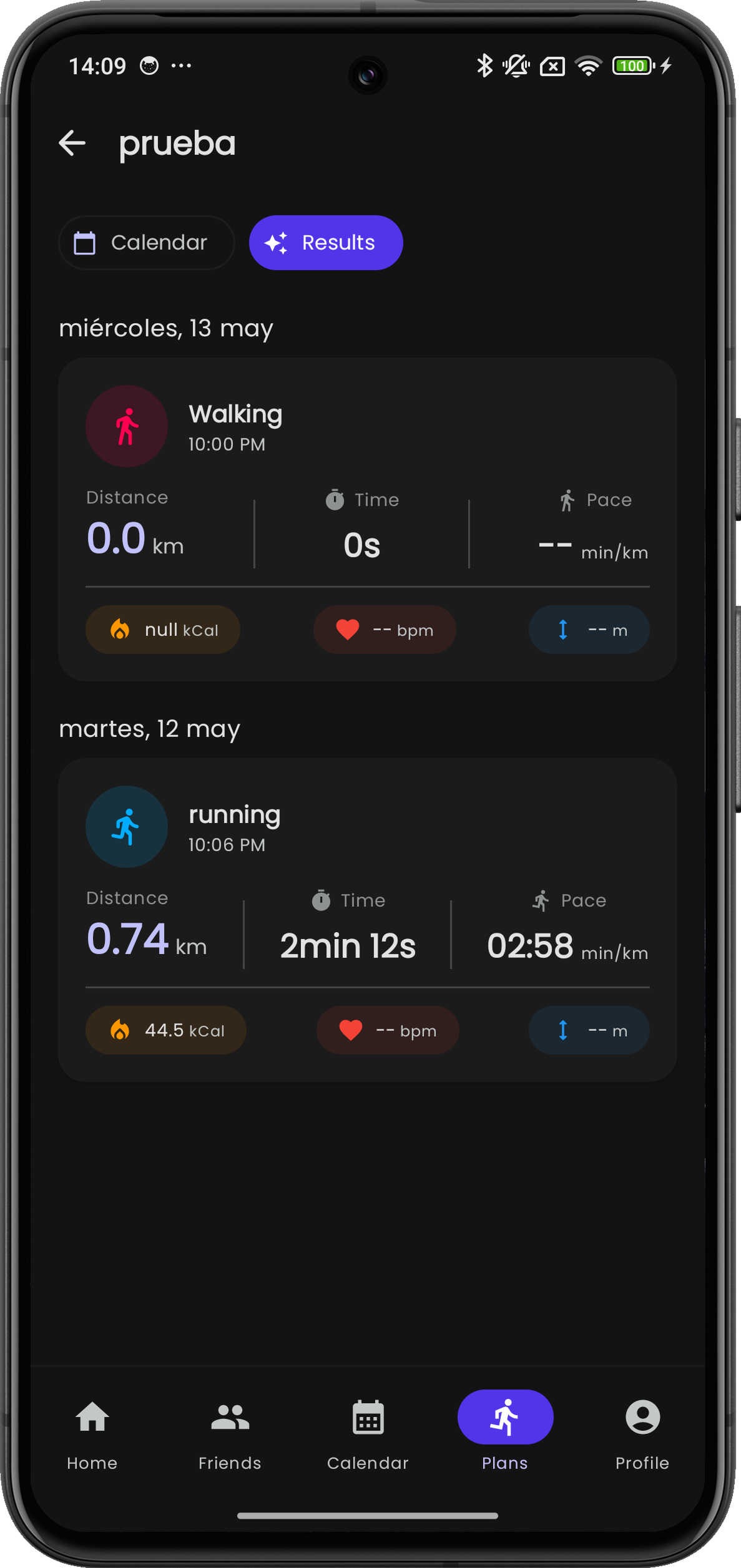 Plan detail screen